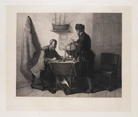 KG 08166
<br/>
Jacob van Heemskerck en Willem Barentsz. bereiden hun tweede reis voor (1595)
<br/>
<em>Taurel, Edouard (1824-1892)</em>
